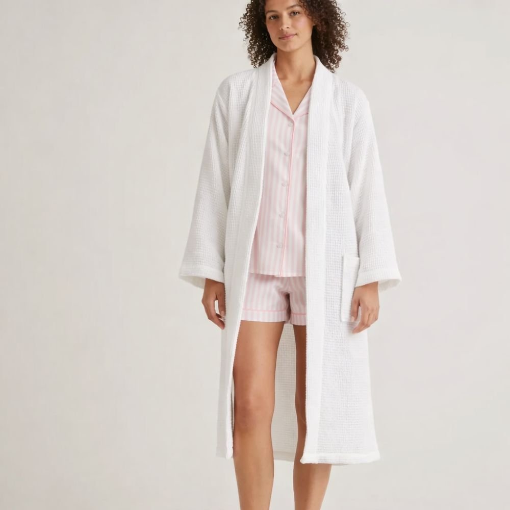 100% Premium Cotton Atelier Waffle Weave Robe - Verleu