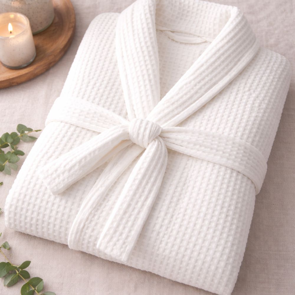 100% Premium Cotton Atelier Waffle Weave Robe - Verleu
