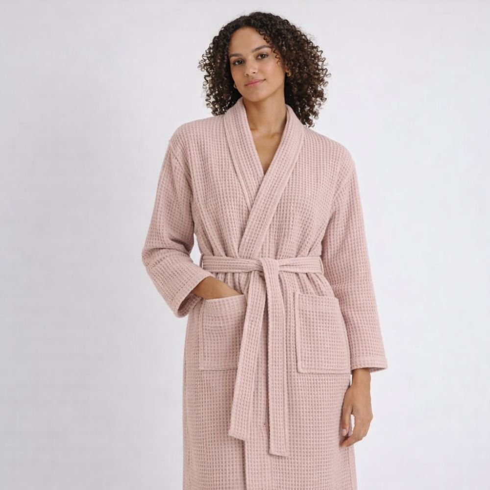 100% Premium Cotton Atelier Waffle Weave Robe - Verleu