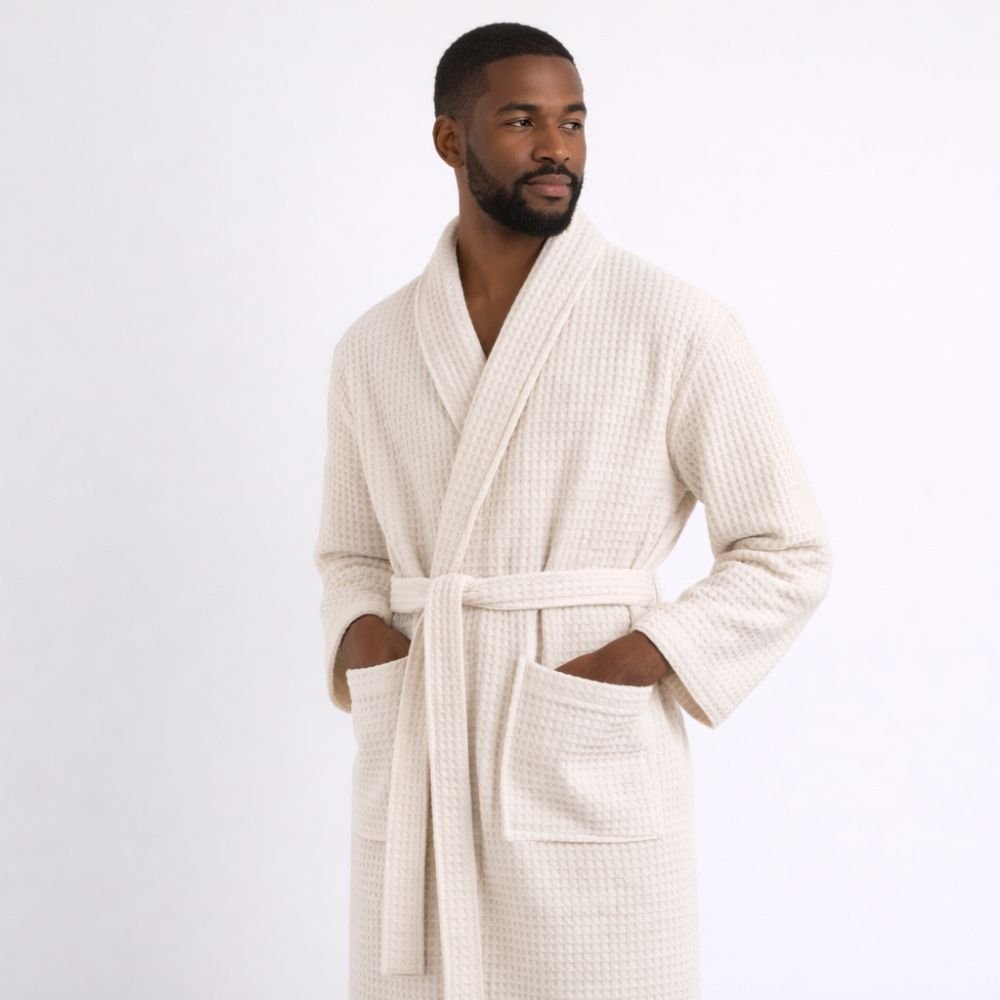 100% Premium Cotton Atelier Waffle Weave Robe - Verleu