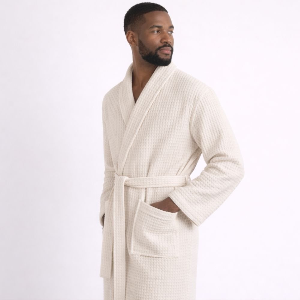 100% Premium Cotton Atelier Waffle Weave Robe - Verleu
