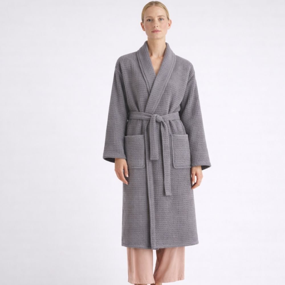 100% Premium Cotton Atelier Waffle Weave Robe - Verleu