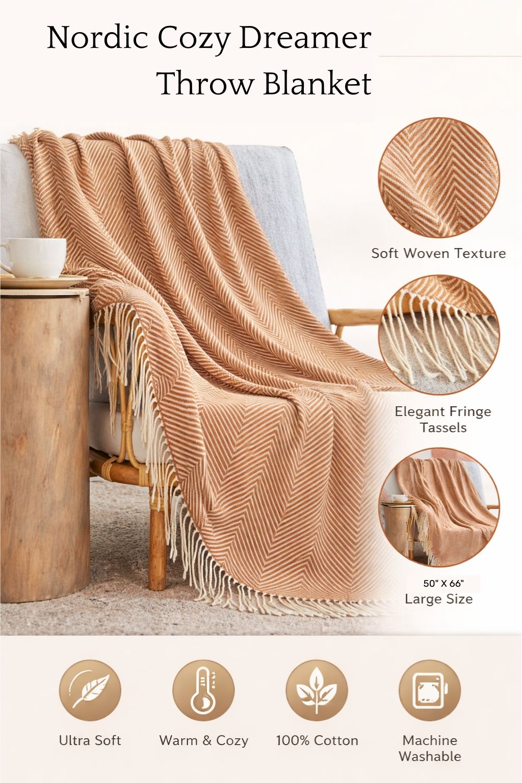 Nordic Cozy Dreamer Throw Blanket - Verleu