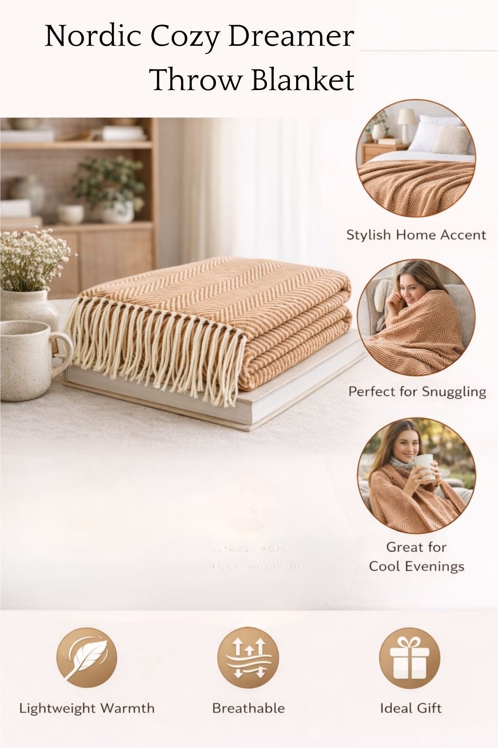 Nordic Cozy Dreamer Throw Blanket - Verleu