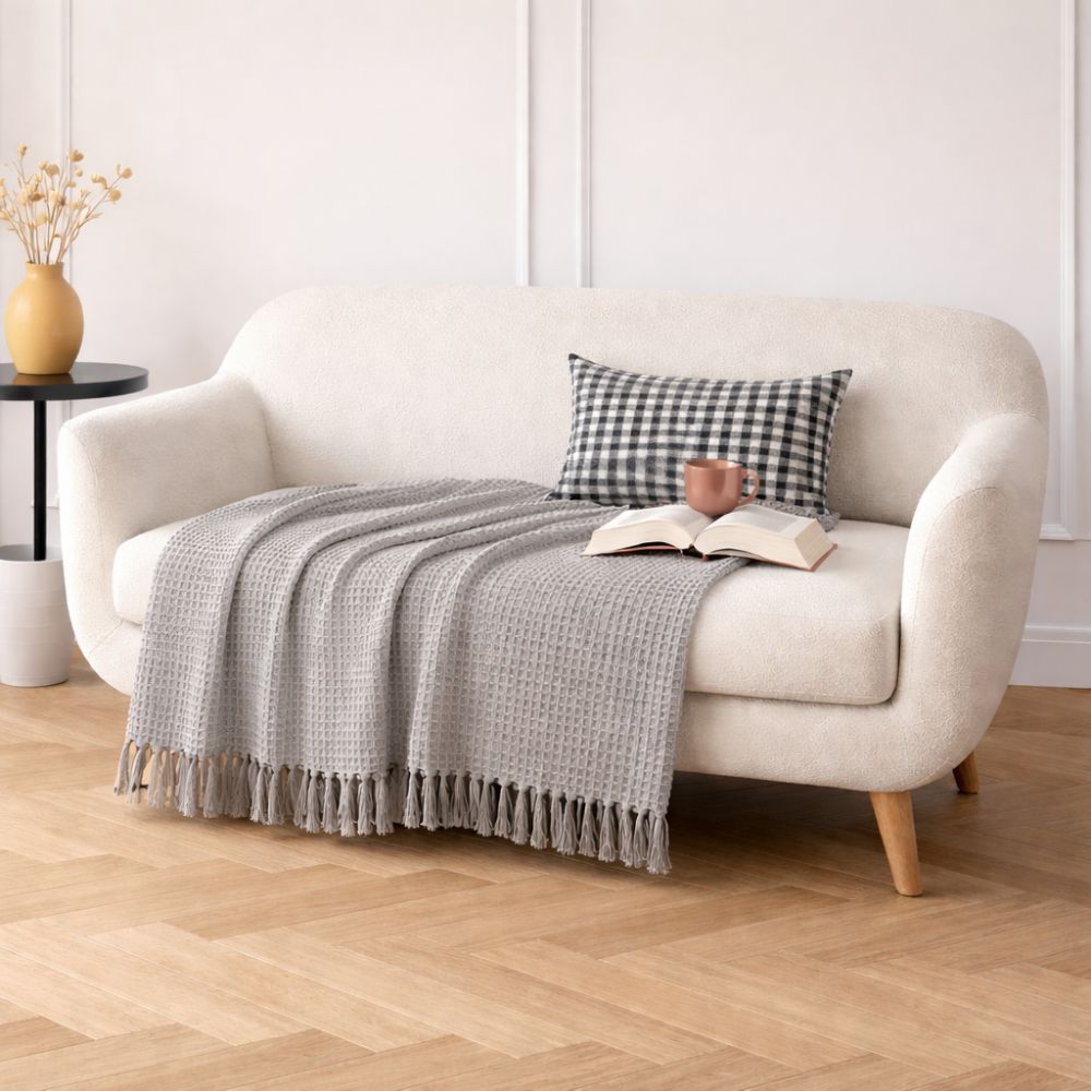Premium Cotton Waffle Weave Throw Blanket - Verleu