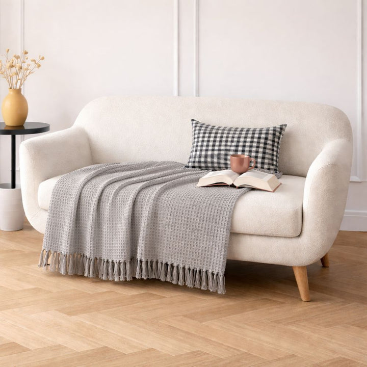 Premium Cotton Waffle Weave Throw Blanket - Verleu