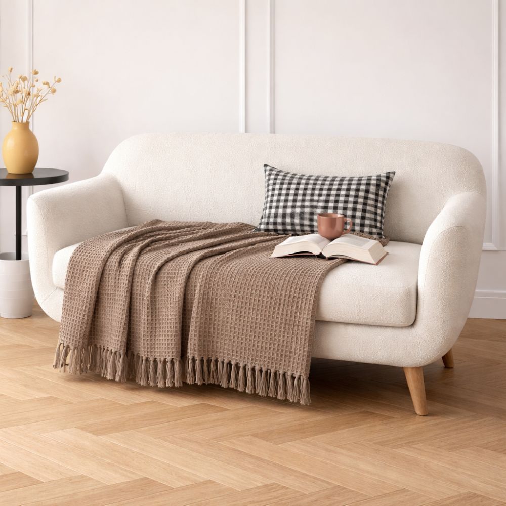 Premium Cotton Waffle Weave Throw Blanket - Verleu