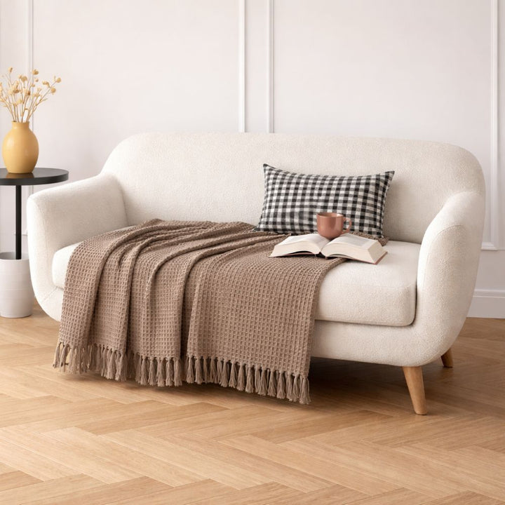 Premium Cotton Waffle Weave Throw Blanket - Verleu