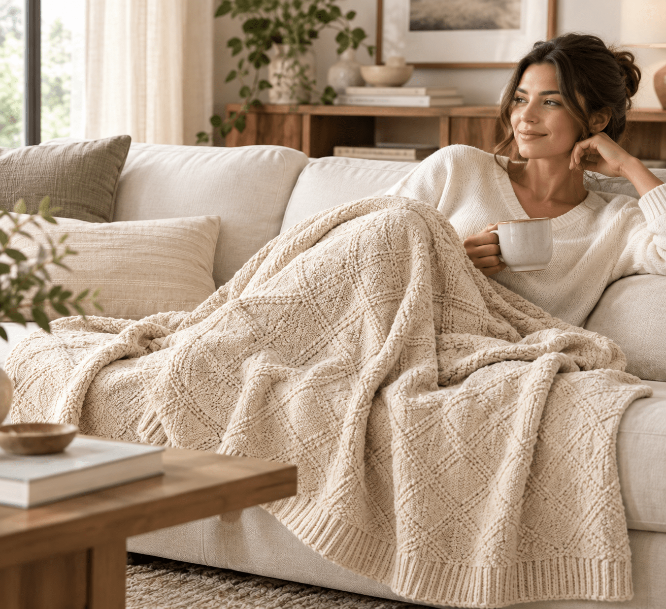 Seren Cotton Throw Blanket - Verleu